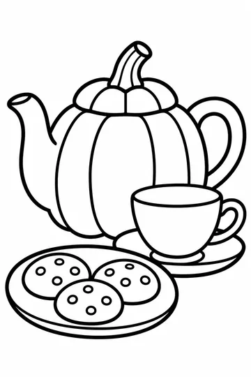 Pumpkin Teapot coloring page