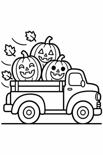 Pumpkin Truck coloring page