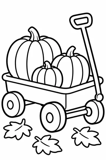 Pumpkin Wagon coloring page