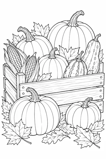 Realistic Pumpkin Harvest coloring page