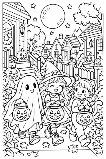 Trick or Treat Street coloring page
