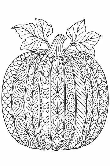 Zentangle Pumpkin coloring page