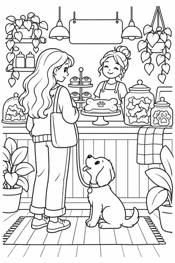 Dog Treat Bakery coloring page