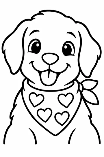 Puppy in a Bandana coloring page