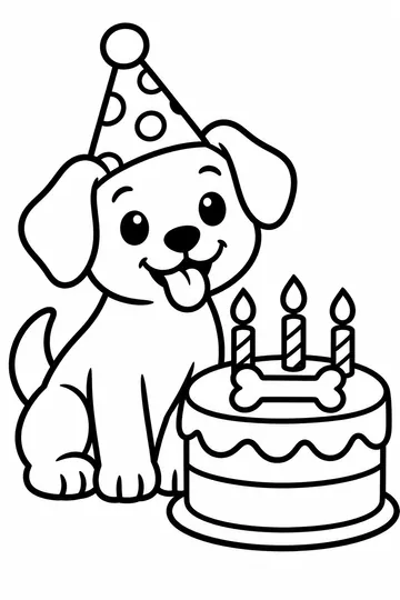 Puppy Birthday coloring page