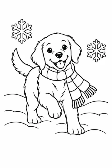 Snow Day Puppy coloring page