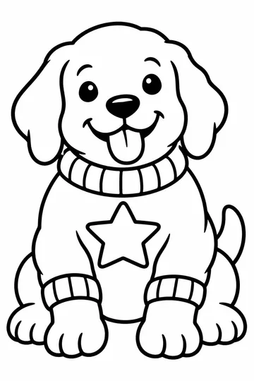 Puppy in a Sweater coloring page