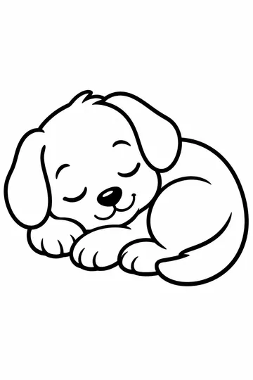 Sleeping Puppy coloring page