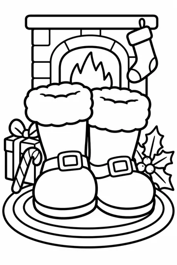Santa Boots coloring page
