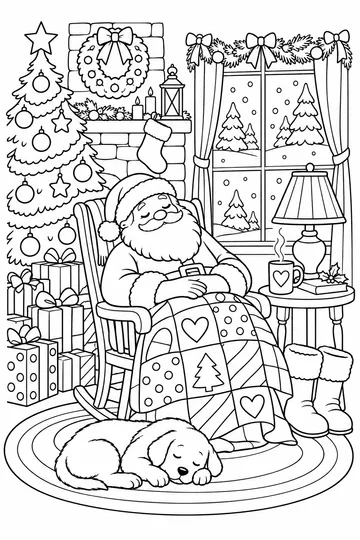 Santa's Nap coloring page