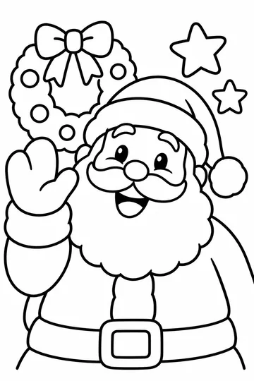 Santa Says Hello coloring page