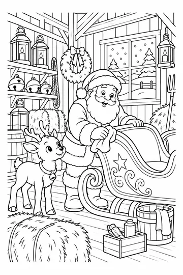 Getting the Sleigh Ready coloring page