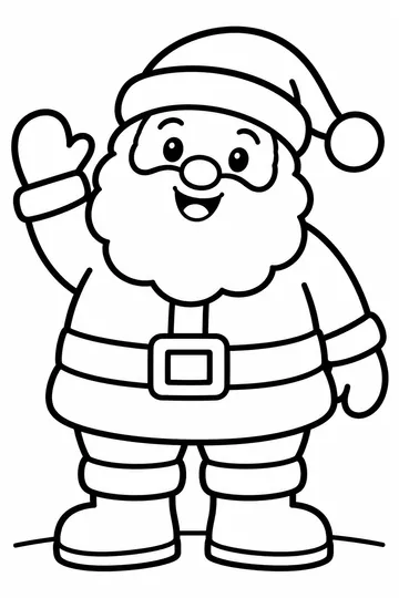 Waving Santa coloring page