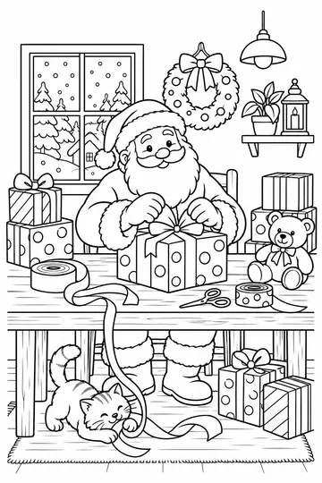 Wrapping Presents coloring page