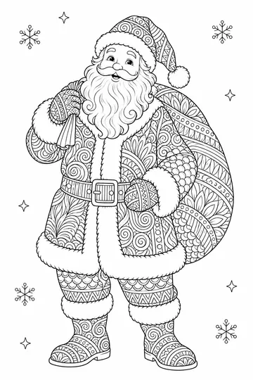 Santa Zentangle coloring page