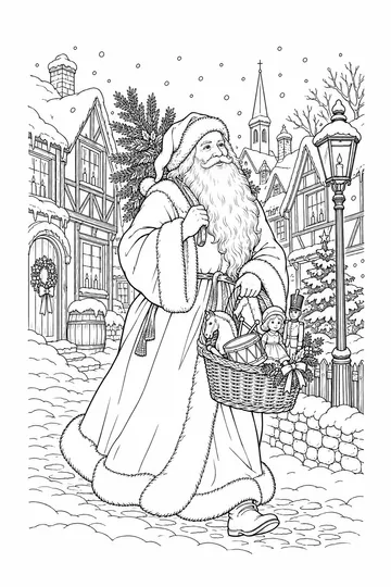 Old Fashioned Santa coloring page
