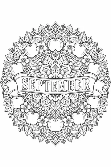 Apple Mandala coloring page