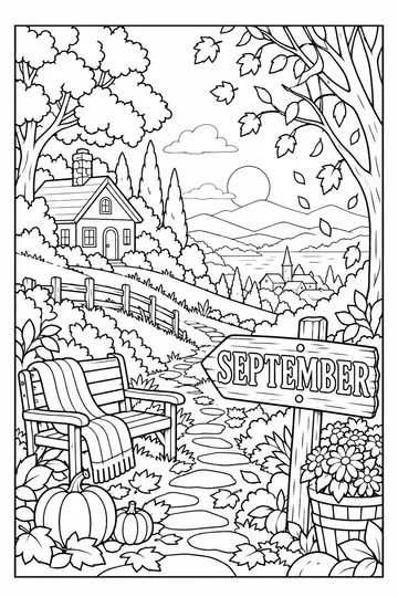First Day of Autumn coloring page
