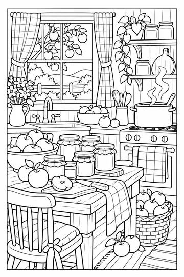Making Apple Butter coloring page