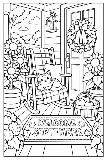 Late Summer Porch coloring page