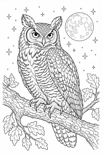 Great Horned Owl coloring page
