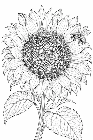 Sunflower Close Up coloring page