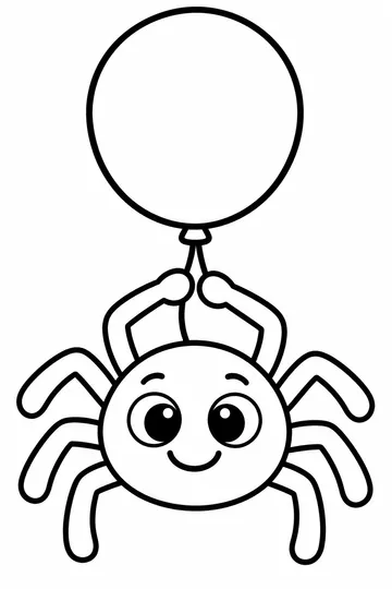 Spider and Balloon coloring page