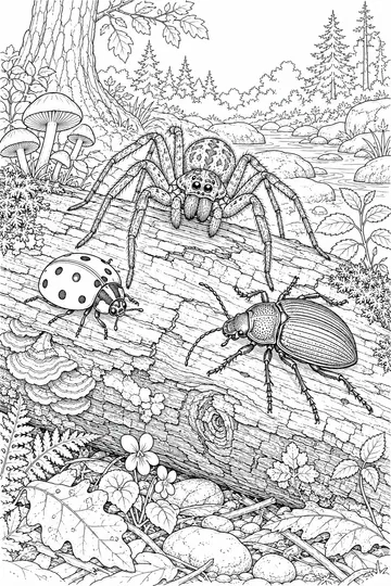 Spider and Friends coloring page