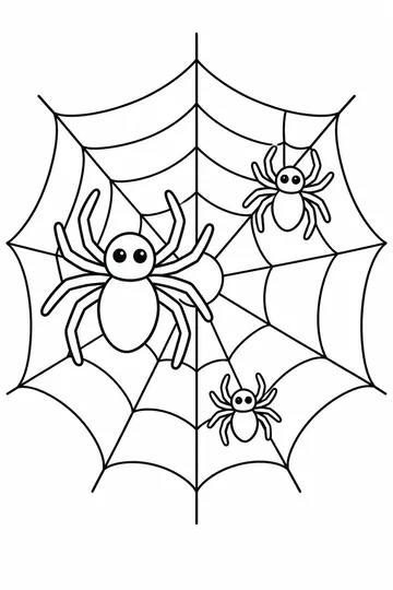 Spider Family coloring page
