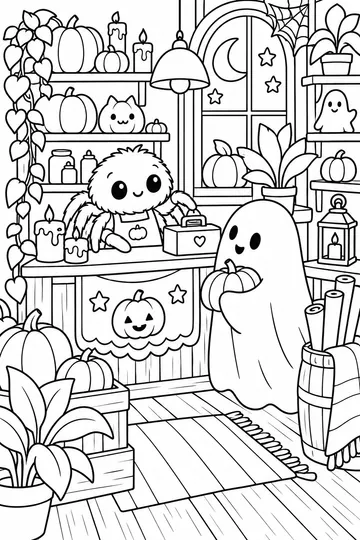 Spooky Shop coloring page