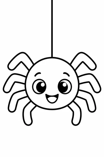 Hanging Spider coloring page