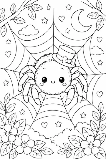 Spider in a Hat coloring page