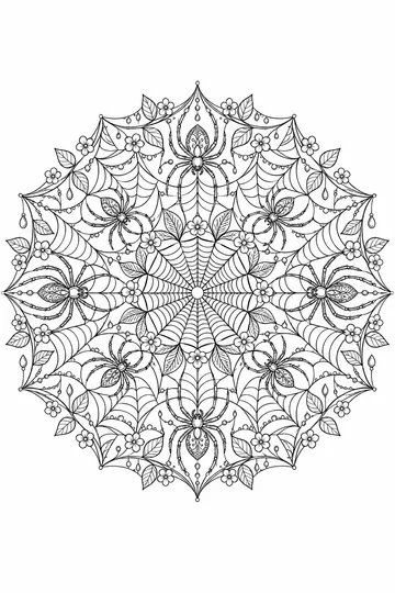 Spider Mandala coloring page