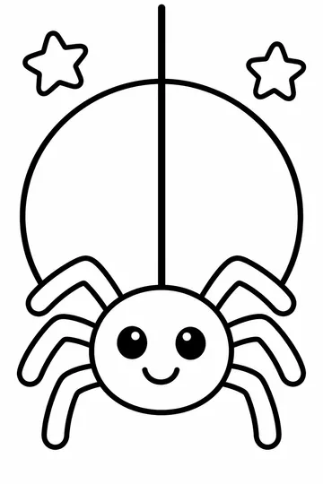 Spider and Moon coloring page