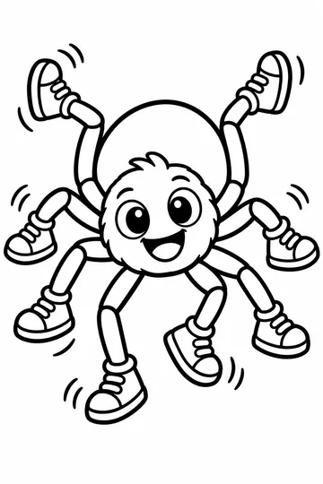 Spider in Sneakers coloring page