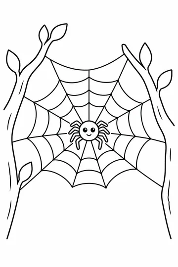 Spider in a Tree coloring page