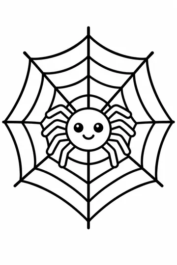 Simple Spider Web coloring page