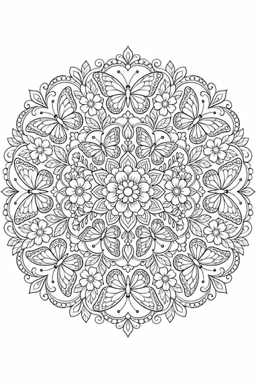 Butterfly Mandala coloring page