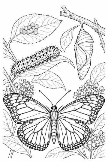 Butterfly Life Cycle coloring page