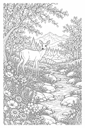 Spring Meadow coloring page