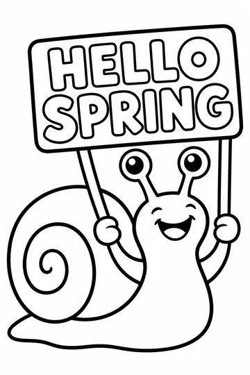 Snail Saying Hello coloring page