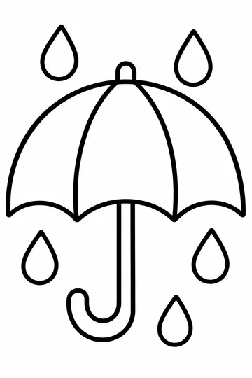 Umbrella in the Rain coloring page