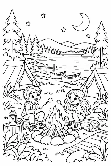 Summer Campsite coloring page