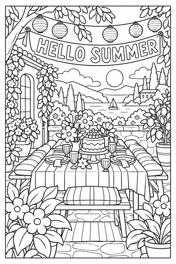 Garden Party coloring page