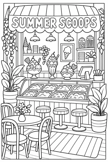 Ice Cream Parlor coloring page