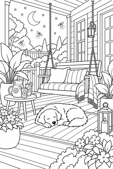 Summer Porch coloring page