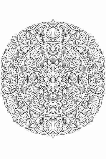 Ocean Mandala coloring page