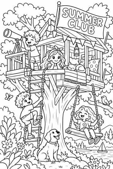 Summer Treehouse coloring page
