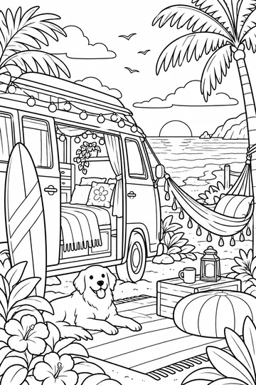 Camper Van coloring page