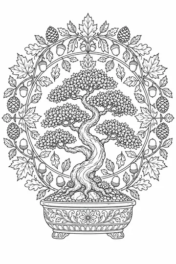 Bonsai Mandala coloring page